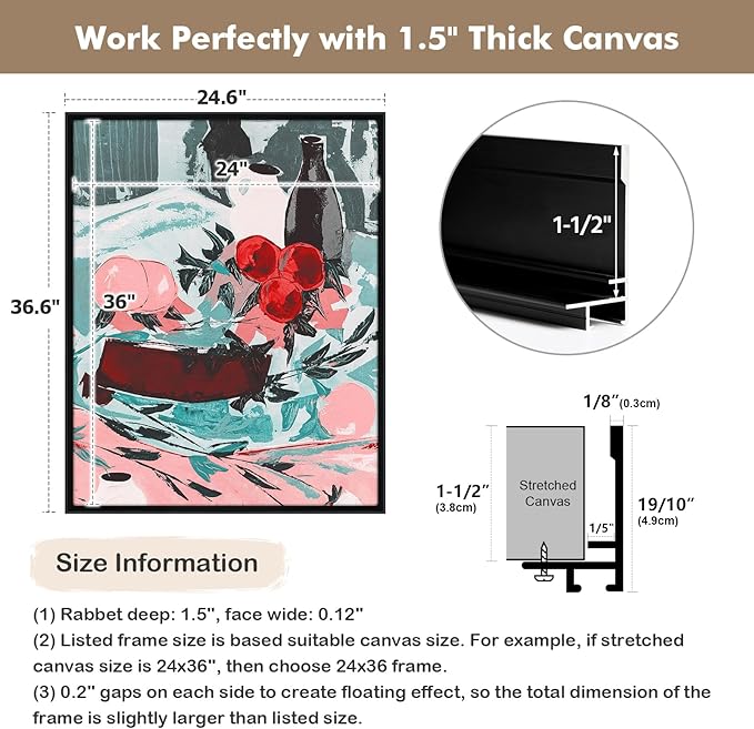 Easy Deliver Canvas Painting Floating Frames