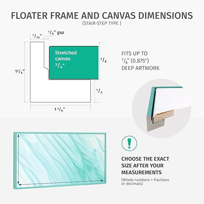 Easy Deliver Metal Floating Picture Frame for 24 x 36 Canvas Oil Painting