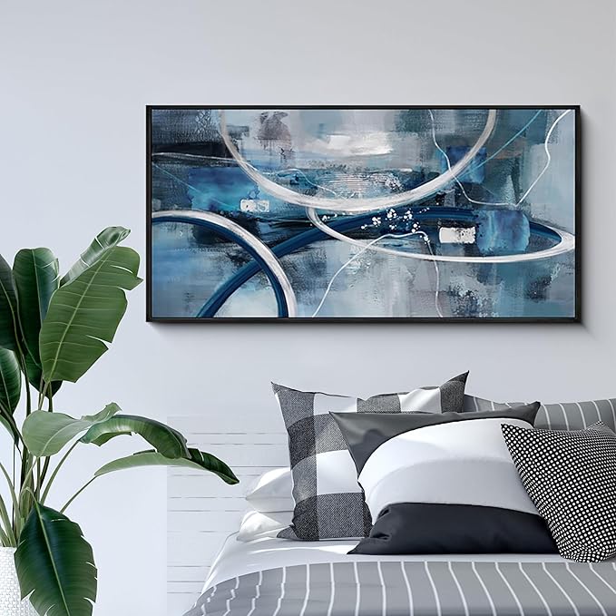 Easy Deliver 1pc Line Geometric Theme Canvas Picture Frame for 28x44 Canvas Oil Painting