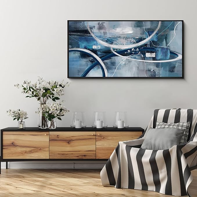 Easy Deliver 1pc Line Geometric Theme Canvas Picture Frame for 28x44 Canvas Oil Painting